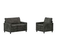 vidaXL Bankstel 2 st Antracietkleurig Polyester