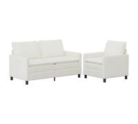 vidaXL Set di divani 2 pcs Crema Poliestere,