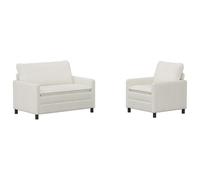 vidaXL Set di divani 2 pcs Crema Poliestere,