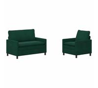 vidaXL Set di divani 2 pcs Verde scuro Velluto, Divano Elegantissimo, Stile Moderno, Set Confortevole, Per Interni, Tessuto Morbido, Mobili Versatili
