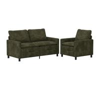 vidaXL Bankstel 2 st Groen Polyester