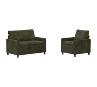vidaXL Set di divani 2 pcs Verde Poliestere,