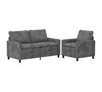 vidaXL Bankstel 2 st Lichtgrijs Polyester