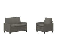 vidaXL Set di divani 2 pcs Grigio Chiaro Tessuto,
