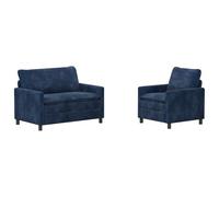 vidaXL Set di divani 2 pcs Blu navy Poliestere,