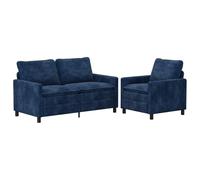 vidaXL Bankstel 2 st Marineblauw Polyester