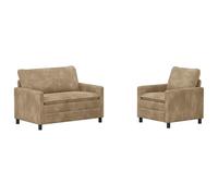 vidaXL Bankstel 2 st Taupe Polyester