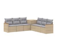 vidaXL Set di divani 7 pcs Beige e Grigio Chiaro, Set Divano Giardino Moderno, Resistente alle Intemperie, Design Modulare per Patios o Giardini, Layout Flessibile