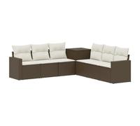 vidaXL Set di divani 7 pcs Marrone e Bianco Crema, Set Giardino Moderno, Divano Esterno, Mobili in Rattan Resistenti, Design Modulare per Relax e Divertimento