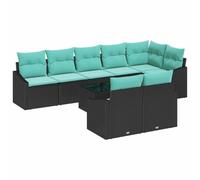 vidaXL Bankstel 9 st Zwart poly rattan
