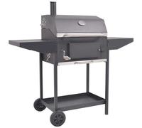 vidaXL Holzkohlegrill Smoker mit Ablage Schwarz