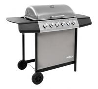 VidaXL Barbecue a gas a 6 fuochi nero/argento