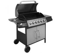 VidaXL Barbecue a gas nero/argento + copertura