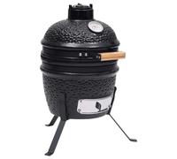 vidaXL Barbecue Affumicatore 2 in 1 Kamado in Ceramica 56 cm Nero