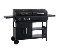 VIDAXL - Barbecue Combinato Carbone E Gas 3 Fuochi