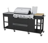VidaXL 40426 Barbecue Zona cottura Gas 2900W Nero, Acciaio inossidabile barbecue e bistecchiera