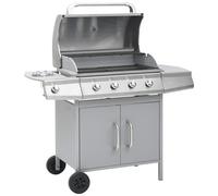 VIDAXL - Barbecue E Griglia A Gas 4+1 Fornelli Argento