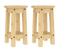 vidaXL Sgabelli da Bar 2 pz in Legno Massello di Pino