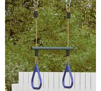 vidaXL Barra Trapezio con Anelli per Bambini Blu e Verde in Acciaio