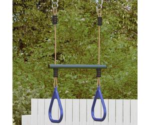 vidaXL Barra Trapezio con Anelli per Bambini Blu e Verde in Acciaio