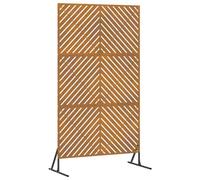 vidaXL Barriera da Giardino in Acciaio Corten a Linee Diagonali Marrone Rustico, Rettangolare 100 x 50 x 180 cm. Design Moderno e Minimalista, Perfetta per Rendersi Spazi Sicuri nel Giardino o sulla