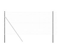 vidaXL Barriere da giardino, 12 pezzi, 130 cm, in acciaio grigio, resistenti ai raggi UV, finitura zincata, facile da installare, costruzione robusta, supporto versatile