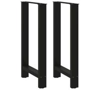 vidaXL Gambe per tavolo da bar nere 2 pz 50x(90-91) cm in acciaio