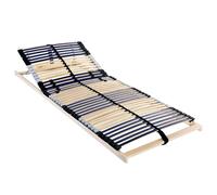 vidaXL Base Letto A Doghe 90 x 190 cm in Legno Marrone, con Testata Regolabile a Mano, Finitura Blu, Stile Moderno. Realizzata in faggio massello, Perfetta per l'inverno e la Primavera. Ideale Come