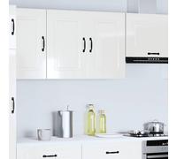 vidaXL Base da Cucina Kalmar Bianco Lucido in Legno Multistrato, pensile da Cucina, Armadio da Cucina a Parete, pensili con Ante, pensile Montato