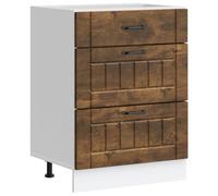 vidaXL Base da Cucina Lucca Rovere Fumo in Legno Multistrato, Mobile Base lavello, Armadio Cucina Base con cassetto, lavello lavello