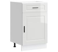 vidaXL Base da Cucina Porto Bianco Lucido in Legno Multistrato, Mobile Base lavello, Mobile Base Cucina con cassetto, Mobile Base lavello