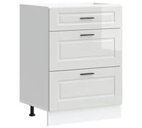 vidaXL Base da Cucina Porto Bianco Lucido in Legno Multistrato, Mobile Base lavello, Armadio Cucina Base con cassetto, lavello lavello
