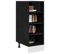 vidaXL Base per Cucina con lo scaffale Rovere nero 30 x 44,5 x 81,5 cm, Armadio da cucina moderno, design rettangolare, ampio spazio, materiali resistenti, stile contemporaneo, per l'organizzazione in