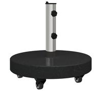 vidaXL Portaombrelli con ruote per aste Ø 38/48 mm in granito nero, 30 kg, rotondo