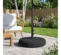 vidaXL Base per ombrellone da terrazza, 50 x 50 cm, acciaio nero,