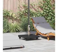 vidaXL Base per ombrellone con Ruote per Pali Ø38/48mm in Granito Nero 30 kg Quadrata