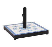 vidaXL Base per Ombrellone Blu e Bianco Quadrata 12 kg