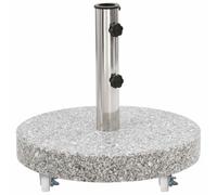 vidaXL Base per Ombrellone Sostegno per Parasole Fermo Supporto Aggancio Accessori per Giardino Prodotti da Esterni in Granito 30 kg Circolare Grigia