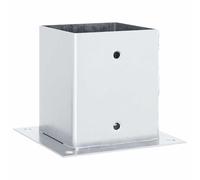 vidaXL Basi per Pali Quadrate 4 pz Argento 101x101 mm Acciaio Zincato, base di recinzione in cemento, base del palo della recinzione, supporto del palo in metallo