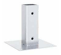 vidaXL Basi per Pali Quadrate 4 pz Argento 51x51 mm in Acciaio Zincato, base di recinzione in cemento, base del palo della recinzione, supporto del palo in metallo