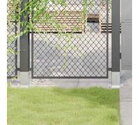 vidaXL Basi per Pali Quadrate 4 pz Argento 81x81 mm in Acciaio Zincato, base di recinzione in cemento, base del palo della recinzione, supporto del palo in metallo