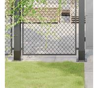 vidaXL Basi per Pali Quadrati 4 pz 81x81 mm Acciaio Verniciato Polvere, base di recinzione in cemento, base del palo della recinzione, supporto del palo in metallo
