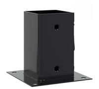 vidaXL Basi per Pali Quadrati 4 pz 81x81 mm Acciaio Verniciato Polvere, base di recinzione in cemento, base del palo della recinzione, supporto del palo in metallo