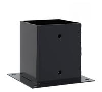 vidaXL Basi per Pali Quadrati 4pz 121x121mm Acciaio Verniciato Polvere, base di recinzione in cemento, base del palo della recinzione, supporto del palo in metallo