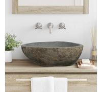 vidaXL Basin in pietra fluviale Grigio chiaro 52 x 40 x 15 cm