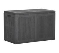 VIDAXL - Baule Da Giardino 180 L Nero In Rattan Pp