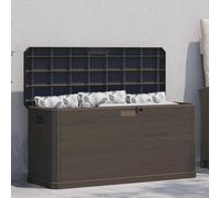 AX Baule Giardino 117x45x56cm Marrone Elegante Contenitore Cuscini Legno + 45687