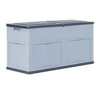 vidaXL Baule da Giardino 320 L Grigio Nero Cassetta Contenitore Cassapanca