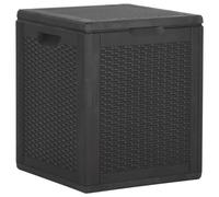 vidaXL Baule da Giardino 90 L Nero in Rattan PP