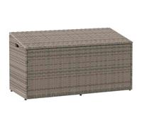 vidaXL Baule da Giardino Grigio 110x50x58 cm in Polyrattan, scatola portaoggetti da giardino, portaoggetti da esterno, scatola portaoggetti da esterno